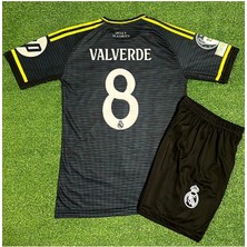 Alaturka Mix R./madrid 2025/26 Sezonu#8 Valverde Deplasman Çocuk Forması (Gri) Çorap Bileklik Hediyeli (Black)