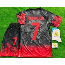 Alaturka Mix Real Madrid 2026 Cristiano Ronaldo Aslanlı Alevli Çocuk Forması 4 Lü Set..