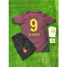 Alaturka Mix 5yıldızlı Gâlatâsarây 2026 Mauro.îcârd'î Alternatif Bordo Çocuk Forması 4'lü Set