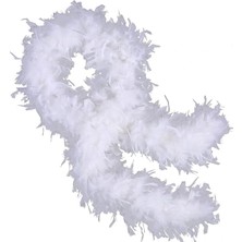 Soi Home Beyaz Renk Kabarık Kalın Otriş Boa Tüy 6 cm Genişlik 180-200 cm Uzunluk