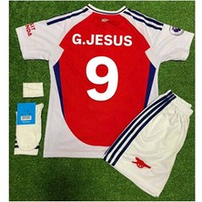 Alaturka Mix Arsenal 2024/25 Iç Saha Kırmızı G.jesus Çocuk Forması 4lü Set