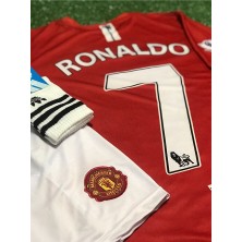 Alaturka Mix Manchesterr/unitedd Moskova 2008 Sezonu C.ronaldo Kısa Kollu Çocuk Forması Çorap Bileklik Hediyeli