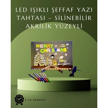 Epilons Şık ve Modern LED Pano – Neon Işıklı Silinebilir Akrilik Yazı Tahtası, 7 Renkli Kalem Dahil