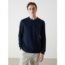 Lc Waikiki Yeni Sezon Bisiklet Yaka Baskılı Erkek Kalın Sweatshirt