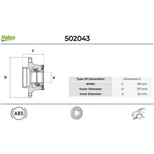 Valeo 502505 - Arka Tekerlek Poryası Audı A3 1.6 2003.06 2007.09