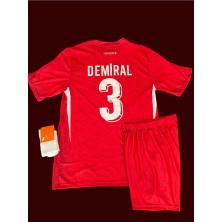 Alaturka Mix Türkiye Milli Takım Euro 2024 Merih Demiral 3 Numara Çocuk Yeni Sezon Forması (Kırmızı)