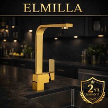 Elmilla Gold Kare Lavabo Bataryası
