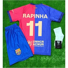 Alaturka Mix 2024/25 Barcelona Iç Saha Bordo Raphınha Çocuk Forması 4lü Set