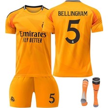 Alaturka Mix R.e.a.l.m.a.d.r.i.d 2024/25 Yeni Sezon Jude Bellingham Deplasman Çocuk Forması 4'lü Set (Orange)