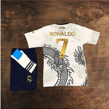 Alaturka Mix Real Madrid C.ronaldo Beyaz Dragon Desenli Çocuk Forması