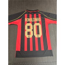 Alaturka Mix Ronaldinho #80 Efsane Kadro Kırmızı/siyah 2007 Sezonu M.i.l.a.n. Yetişkin Forması