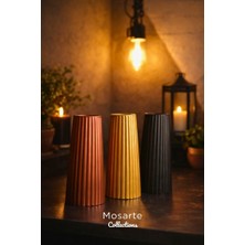 Mosarte Ribbed Yivli Tasarım Modern Dekoratif Vazo 3'lü