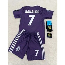 Alaturka Mix R.e.a.l M.a.d.r.i.d 2017 Cardiff Şampiyonlar Ligi Cristiano Ronaldo Çocuk Forması 4'lü Set (Armalı)