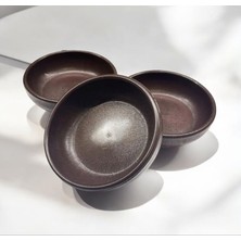 Trend Home Life 3 Adet Plastik Ahşap Görünümlü Cips ve Çerezlik, Kase Çap: 10 Cm, Derinlik: 3 cm