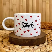 Loren Gift Kalp Temalı Kişiye Özel İsimli Porselen Elit Kupa Fincan 200 ml