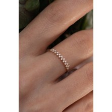 Oroline Kuyumculuk 8 Ayar Zigzag Desenli Kadın Şık Altın Yüzük