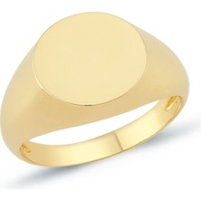 Oroline Kuyumculuk 14 Ayar Yuvarlak Desenli Altın Taşsız Kadın Yüzük