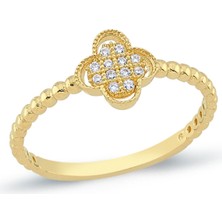 Oroline Kuyumculuk 8 Ayar Çiçek Motifli Kadın Altın Yüzük