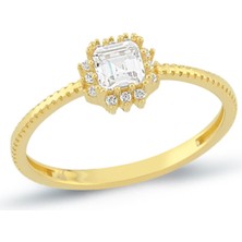 Oroline Kuyumculuk 14 Ayar Trend Kadın Taşlı Altın Eklem Yüzük