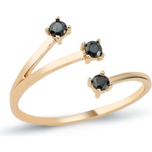 Oroline Kuyumculuk 8 Ayar Karanlık Işıltı Altın Yüzük