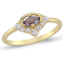 Oroline Kuyumculuk 8 Ayar Şık Kadın Minimal Altın Yüzük