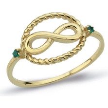 Oroline Kuyumculuk 8 Ayar Sonsuzluk Desenli Minimal Kadın Altın Yüzük