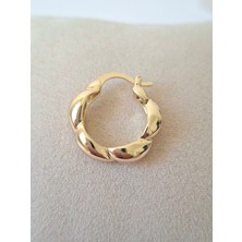 Loren Design Loren Desıgn Xuping Gold Renk Özel Tasarım Burgu Halka Küpe