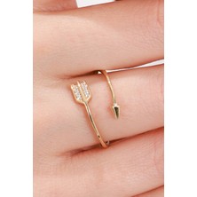 Oroline Kuyumculuk 14 Ayar Ok Desenli Kıvrımlı Kadın Altın Eklem Yüzük