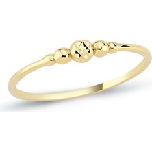 Oroline Kuyumculuk 8 Ayar Top Desenli Minimal Kadın Yüzük