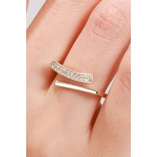 Oroline Kuyumculuk 8 Ayar Taşlı Minimal Altın Eklem Yüzük