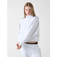 Guess Gj Düşük Omuzlu Scuba Eşofman Kadın Beyaz Sweatshirt W6RQ10KD122-G011