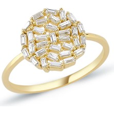 Oroline Kuyumculuk 8 Ayar Trend Taşlı Kadın Altın Yüzük