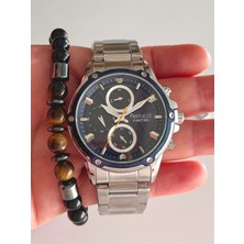 Ferrucci Fonksiyonları Aktif Kordonu Gümüş Kadranı 3 Renk Seçenekli Bileklik Hediyeli Erkek Kol Saati