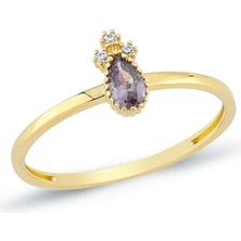 Oroline Kuyumculuk 8 Ayar Mor Taşlı Kadın Eklem Yüzük Altın