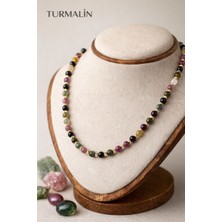 Modvina Turmalin Doğaltaş Kolye – 6 Mm, Altın Kaplama, Zarif Kadın Takı, Alerji Yapmaz