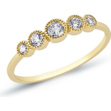 Oroline Kuyumculuk 14 Ayar Trend Taşlı Kadın Altın Yüzük