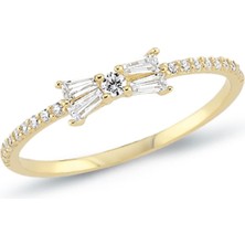 Oroline Kuyumculuk 14 Ayar Kurdele Desenli Kadın Altın Yüzük