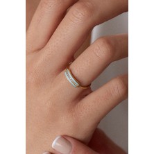 Oroline Kuyumculuk 8 Ayar Minimal Mineli Kadın Altın Eklem Yüzük