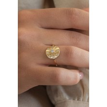 Oroline Kuyumculuk 8 Ayar Altın Çarkıfelek Model Kadın Şık Yüzük