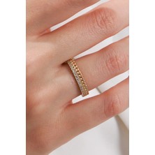 Oroline Kuyumculuk 8 Ayar Sıralıtaşlı Altın Kadın Yüzük