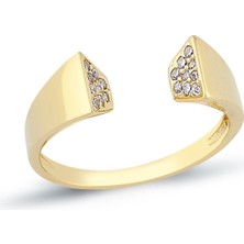 Oroline Kuyumculuk 14 Ayar Açık Uçlu Kadın Trend Altın Yüzük