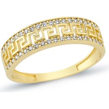 Oroline Kuyumculuk 14 Ayar Motifli Şık Kadın Altın Yüzük