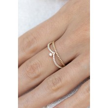 Oroline Kuyumculuk 8 Ayar Altın Taç Desenli Şık Kadın Yüzük