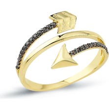 Oroline Kuyumculuk 8 Ayar Altın Ok Uçlu Taşlı Yüzük