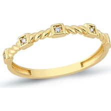 Oroline Kuyumculuk 14 Ayar Trend Taşlı Kadın Altın Yüzük