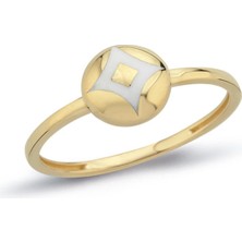 Oroline Kuyumculuk 14 Ayar Trend Mineli Minimal Altın Kadın Yüzük