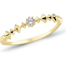 Oroline Kuyumculuk 8 Ayar Trend Taşlı Kadın Altın Yüzük