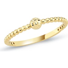 Oroline Kuyumculuk 8 Ayar Top Desenli Minimal Kadın Yüzük