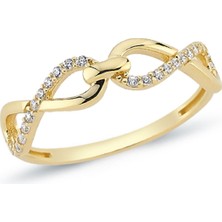 Oroline Kuyumculuk 8 Ayar Taşlı Sonsuzluk Desenli Eklem Yüzük