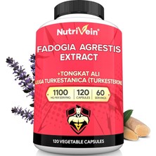 Nutrivein Premium Fadogia Agrestis And Tongkat Alı With Turkesteron - 1100 Mg - 120 Caps Strength, & Recovery For Men & Women